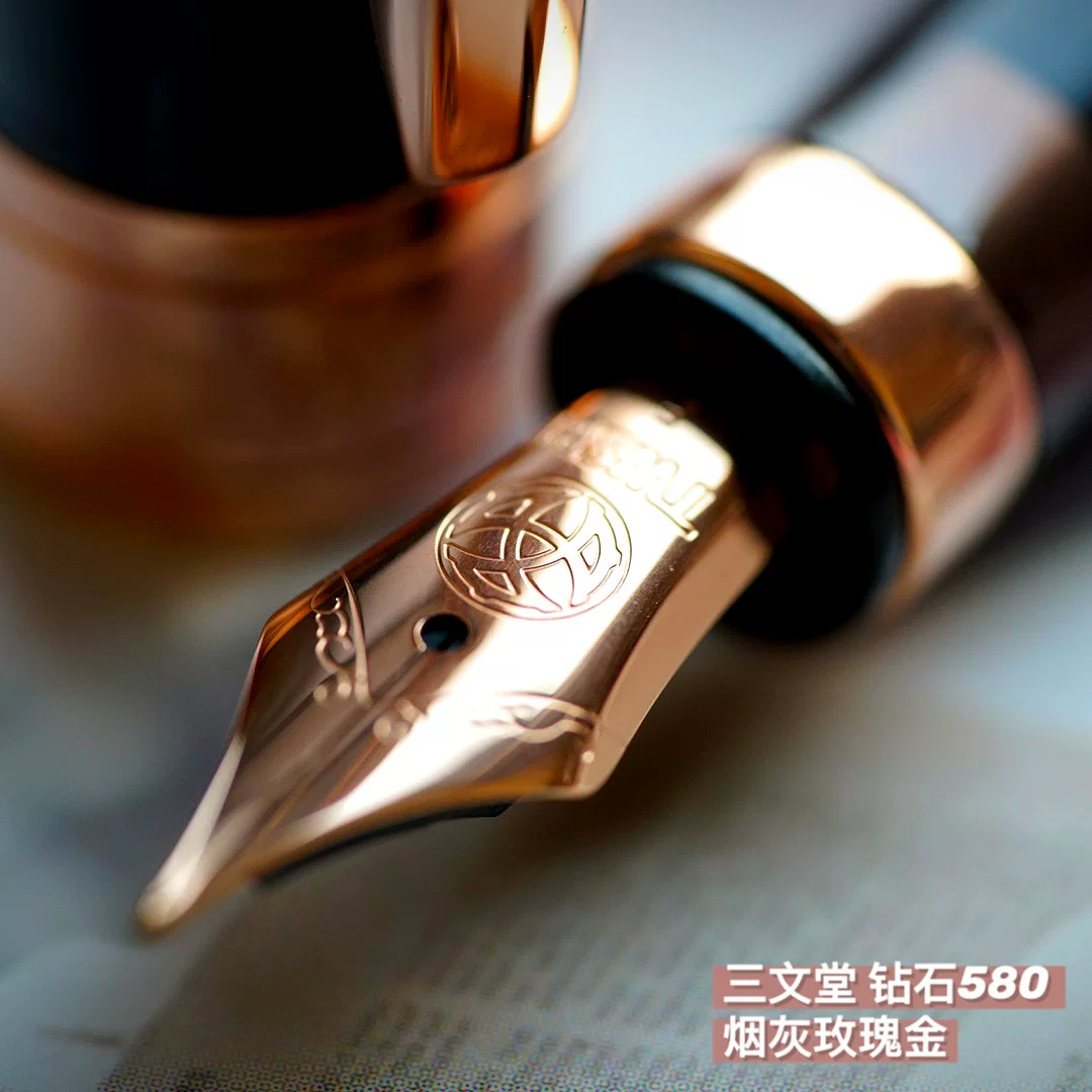 TWSBI Sanwen Hall 580 Black translucent tobacco rose gold демонстрационная стальная насадка чистый белый розовое золото
