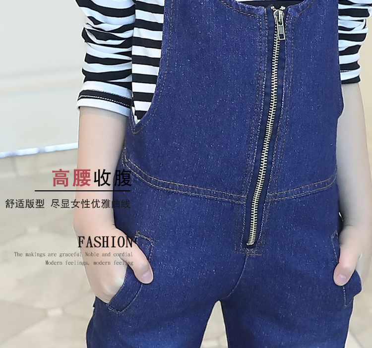 Cô gái denim bib 2018 xuân mới lớn trẻ em phiên bản Hàn Quốc của quần tây một mảnh Quần denim bé gái 12 tuổi short jean bé trai