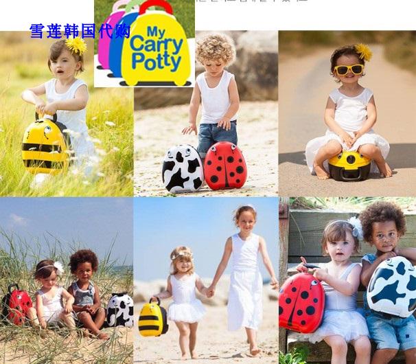 Chinese spot South Korea my carry potty small animal toddler out and sit on a bench