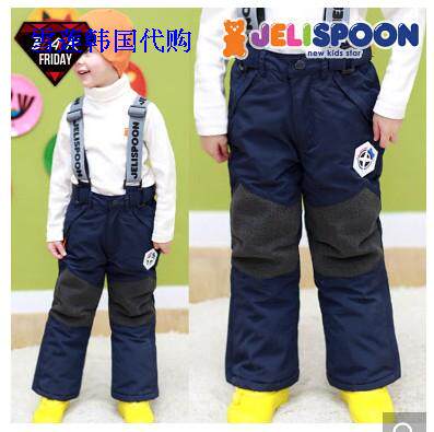 China Spot Korea Jelispoon Boys Winter Warm Cotton Pants Holding Baby Bag Ski Pants