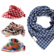 Korean baby triangle towel pure cotton yarn square scarf Plaid baby saliva towel bib men and women scarves head scarf thin