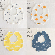 New baby bib cotton breathable male and female baby saliva towel flower shape bib newborn saliva pocket soft