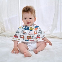 Bamboo cotton gauze big bib baby shoulder spit milk towel cotton saliva towel newborn baby belch baby round bib
