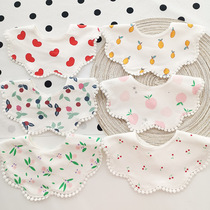 2-pack baby bib spring and summer thin baby flower saliva towel cotton newborn bib anti-spit milk scarf