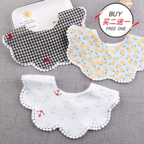 ins Nordic baby saliva towel cotton female baby lace bib 360 flower shape bib rice pocket 0-2 year old
