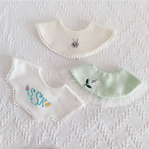 ins baby bib embroidery lace mouth towel newborn cotton 360 Rotating bib baby boy shawl