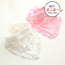 Princess lace triangle towel baby saliva towel newborn baby bib cotton double embroidered bib scarf