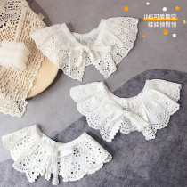 Hollow lace baby fake collar spring and summer thin baby bib cotton saliva towel Korean girl shawl accessories