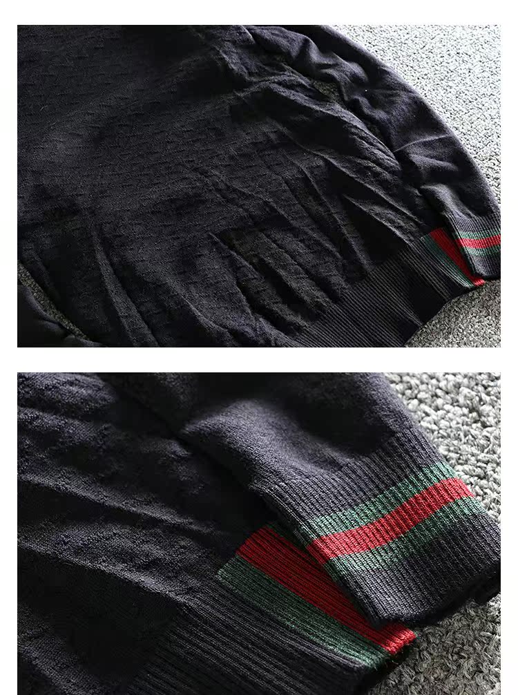 Áo len cashmere nam mùa xuân và mùa thu dài tay trẻ trung cổ tròn đan áo len đáy mùa thu áo len cổ tròn 5801 áo nỉ nam