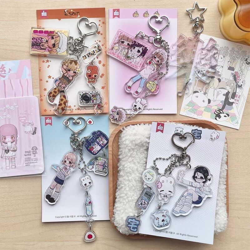 Japanese Vintage-Style Pendant Bag Phone Keychain Hanging Chain Accessory Planner DIY Original Character Y2K Style Phone Bag