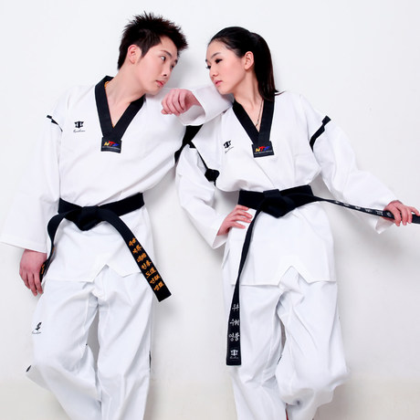 跆拳道服儿童男跆拳道衣服成年大学生服装女初学者训练道服定制