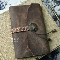 Bump hand leather handmade notebook loose leaf diary cowhide book retro hand account dream tree creative gift