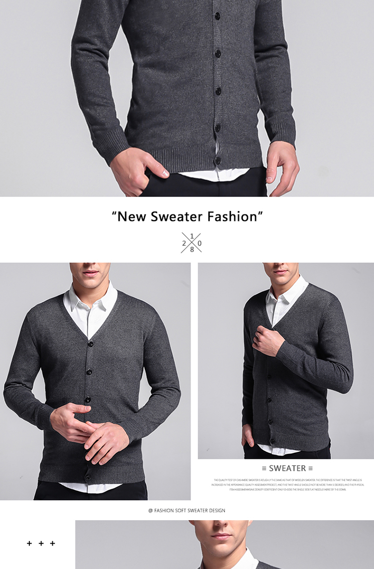 [Ordos đặc biệt] áo len cashmere nam áo len len màu rắn phiên bản Hàn Quốc của áo khoác mỏng [giới hạn 500] quần áo giữ nhiệt nam
