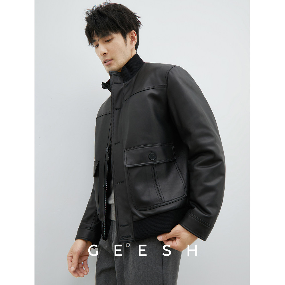 Harlington men's leather leather clothing stand goose down liner sheep leather plums for autumn and winter new leather jacket thick-Taobao