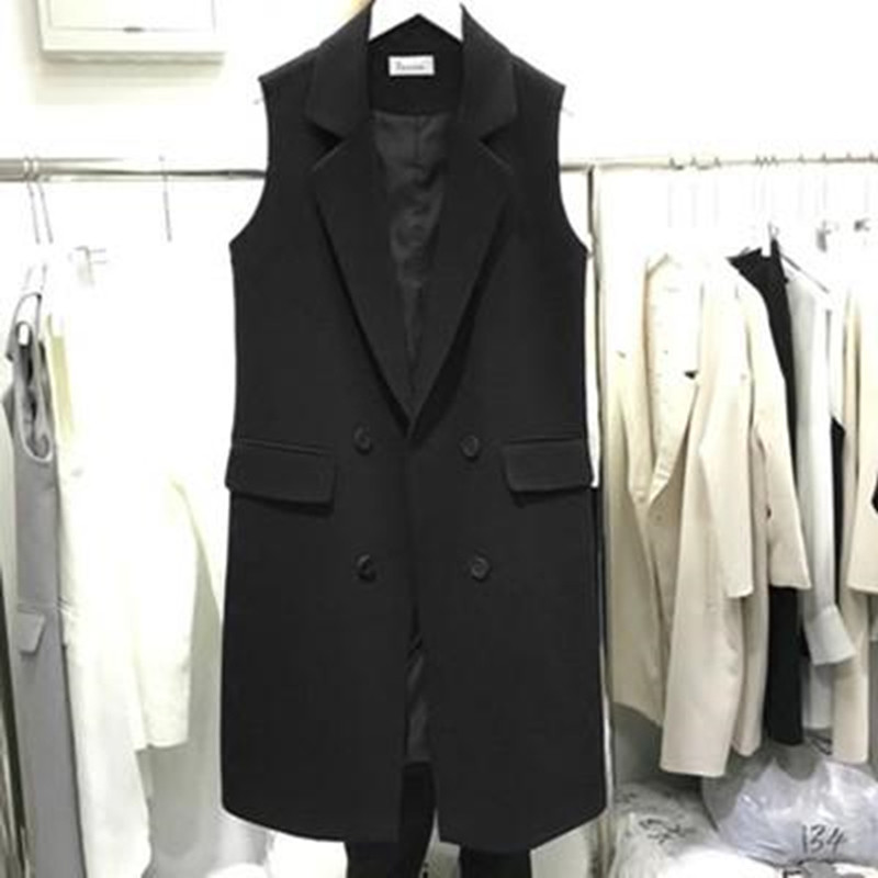 Korean women's vest in spring and autumn 2022 new outer wear waistcoat and outer wear black large size suit vest vest jacket