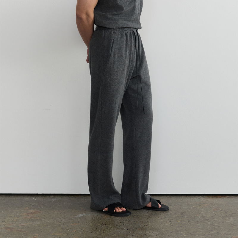 Southstudio Men's Sweatpants with Towel-Like Texture, Gray, Loose Fit, Summer Style, Sports Drawstring, Elastic Casual Long Pants