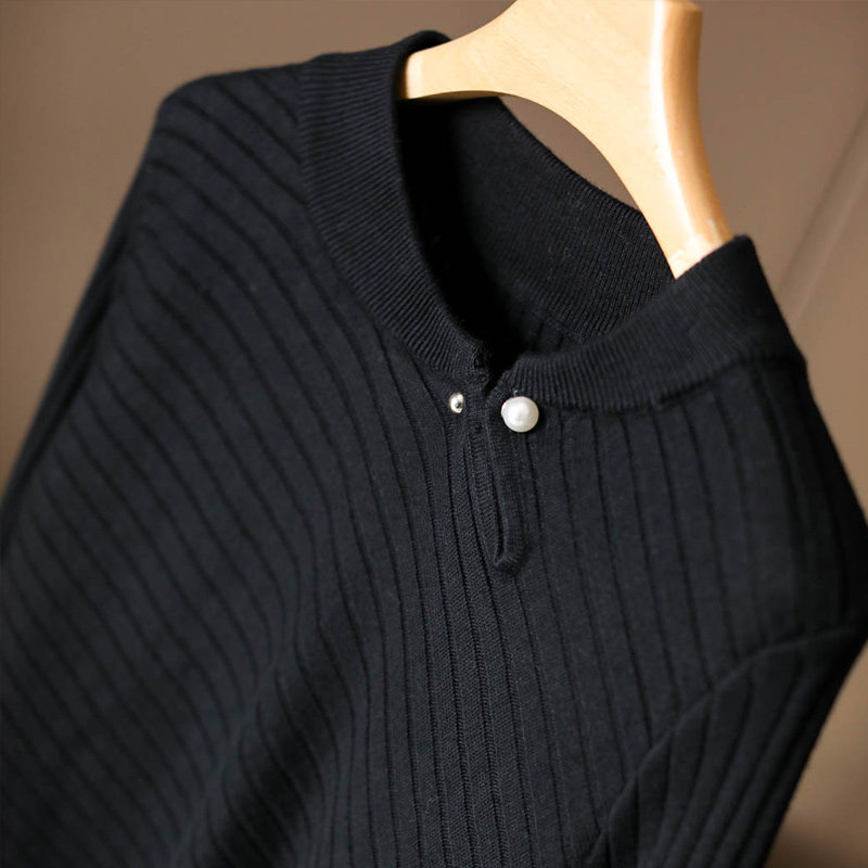 Fancy Ditches Common Goods Color Several Street Design Feelings Asymmetrical Black Wool Knit Cardigan Blouse Women