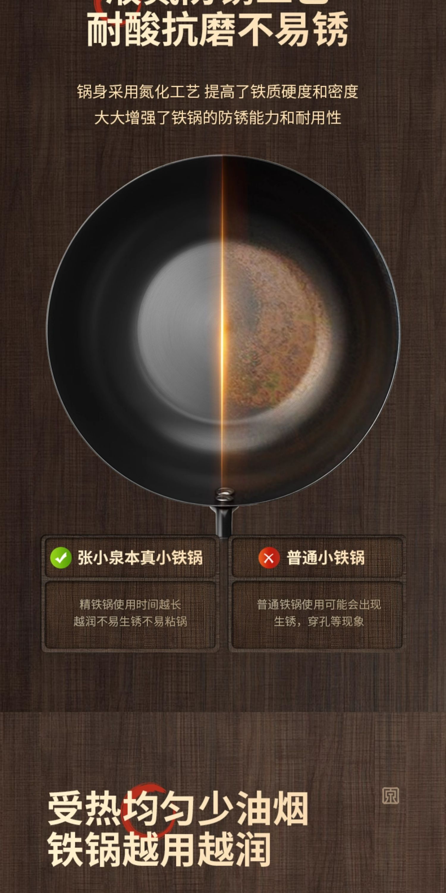 安享好物 安享A级炒锅-张小泉本真 一人 平底小铁锅  