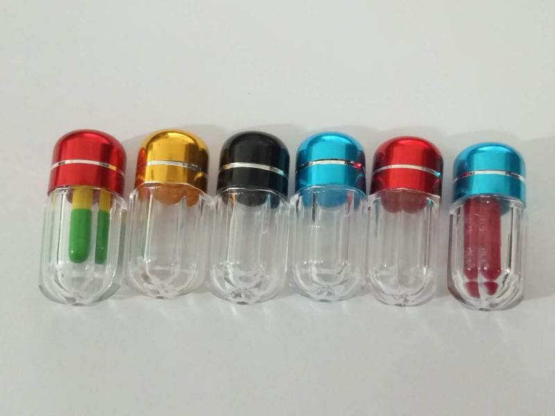 A capsule bottle Transparent capsule capsule gold press crystal cap plastic packaging small bottle