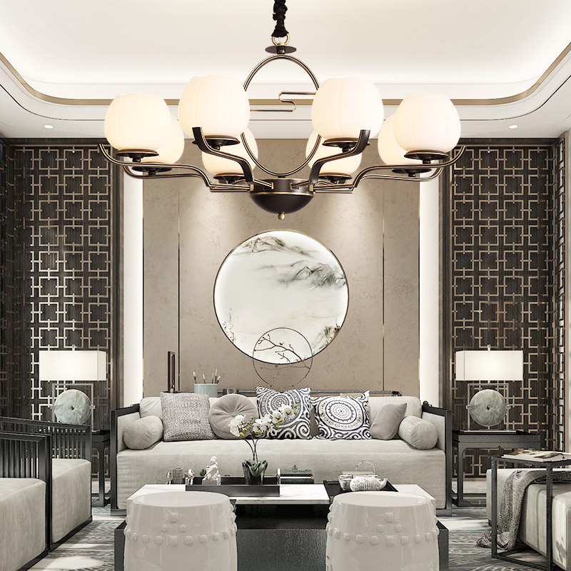 New Chinese All-copper pendant lamp Zen Landscapes Living Room Copper Lamp Modern Chinese China Wind 2021 New Pure Copper Lamps