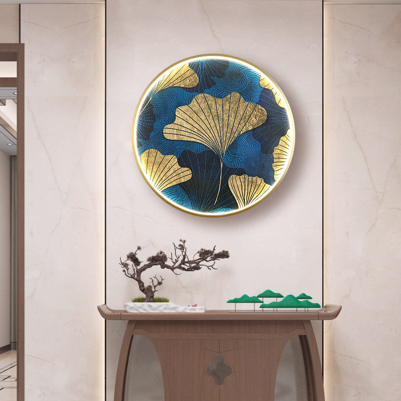 New Chinese living room fresco lamp decorated with modern Chinese atmosphere light and luxurious Kanto dining room Bedroom free hanging painting lamp