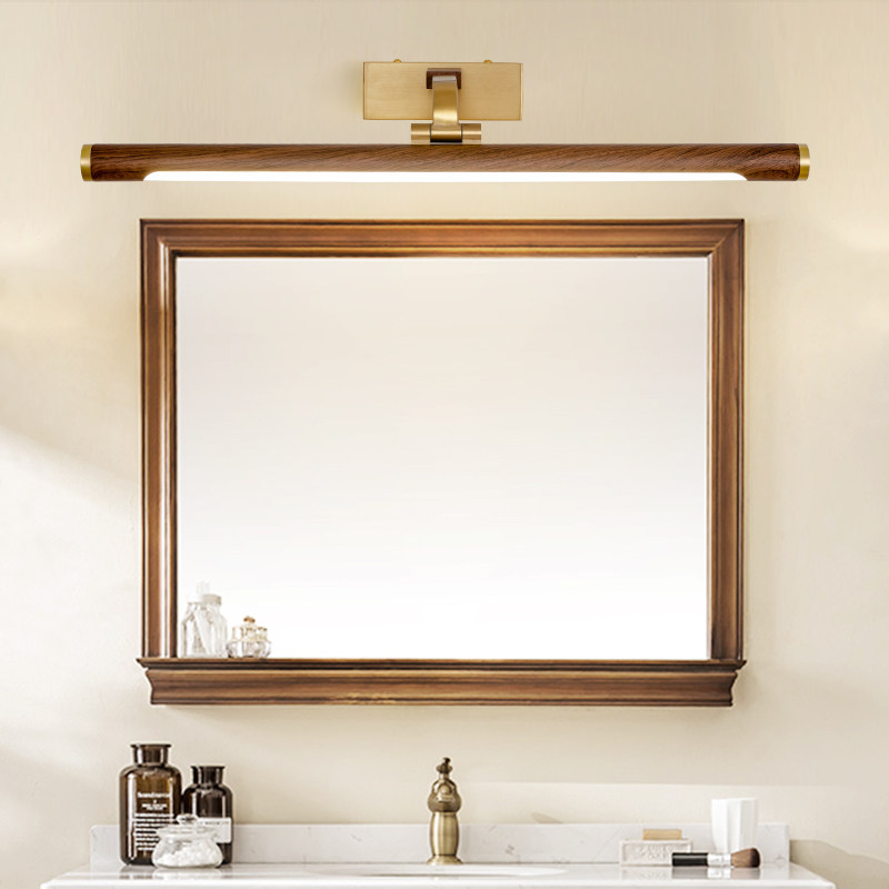 Led mirror front light New Chinese all-bronze Bathroom Light Makeup room Makeup Makeup Desk Lamp Bathroom Mirror Cabinet Lamp Special