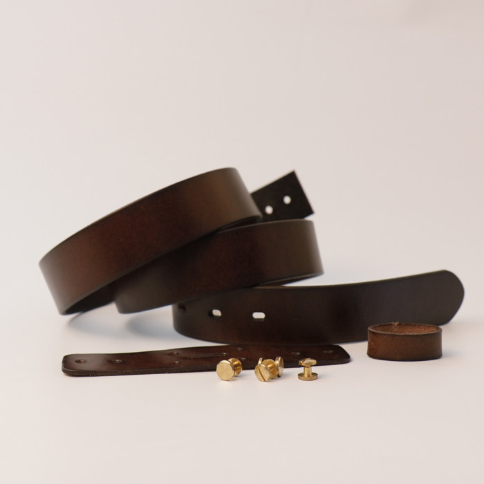 Zhang Ji workshop 2020 new belt belt Italian vegetable tanned leather 3 4 bandwidth belt without buckle headless cowhide