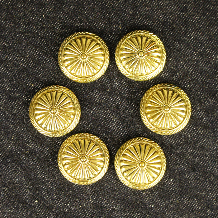 Pure copper cloth buckle 20 petals retro pure copper new men's belt buckle head pants belt head accessories Zhang Kee Workshop