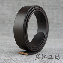 Zhang Ji Workshop new Italian vegetable tanned leather 2 9 cm bandwidth belt buckle-free headless cowhide belt