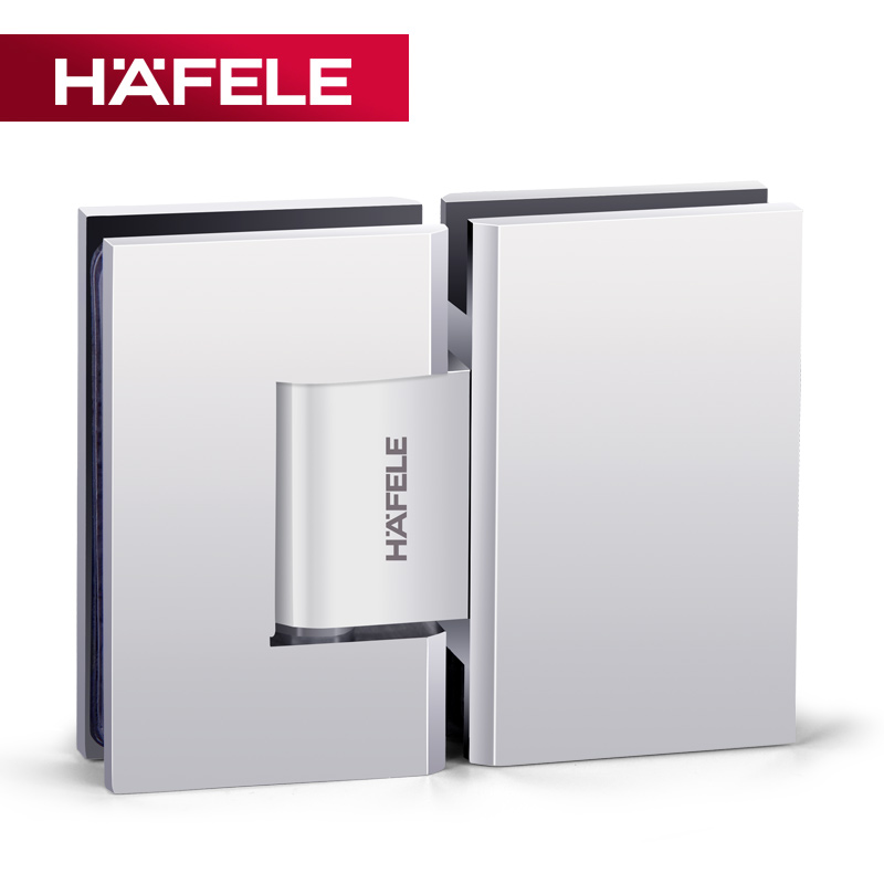 Haifule pure copper bathroom clip frameless door glass clip Shower room glass hinge hinge 180 degrees two-way