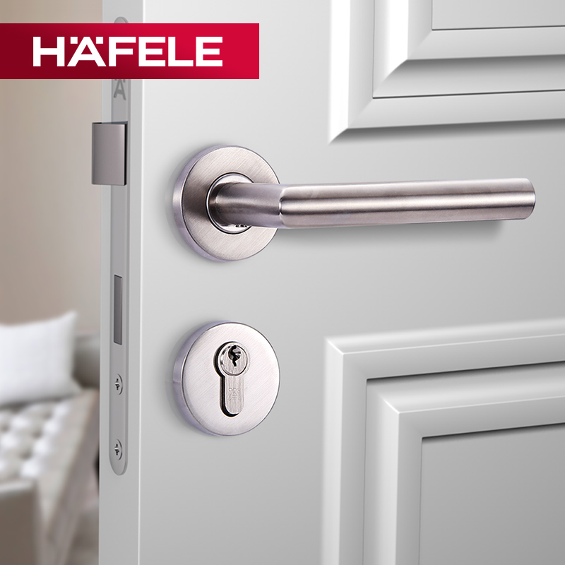 Seaforle Stainless Steel Plate Hand Lock Two-piece Lock House Door Lock Drawing Handle House Door Lock Bedroom Lock Bathroom 084