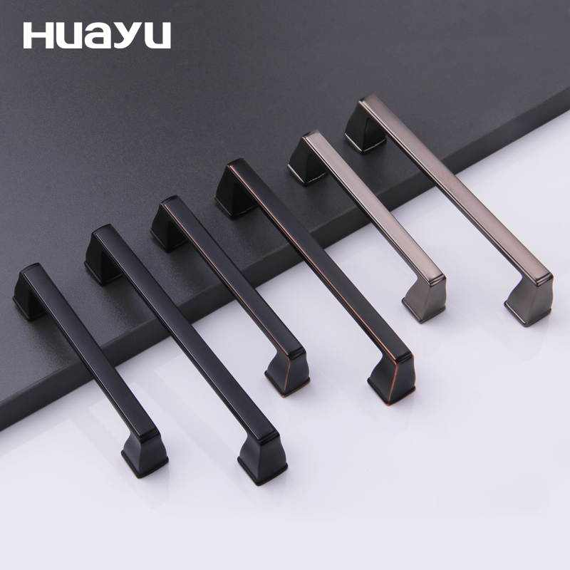 Painting Yu Modern black overall cabinet door handle single hole Nordic Zinc alloy drawer wardrobe matte black small handle 6633