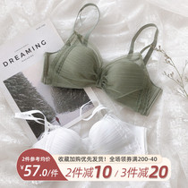 White non-rimmed underwear girl small chest on the support gathered sexy lace student inner bra cover suit summer
