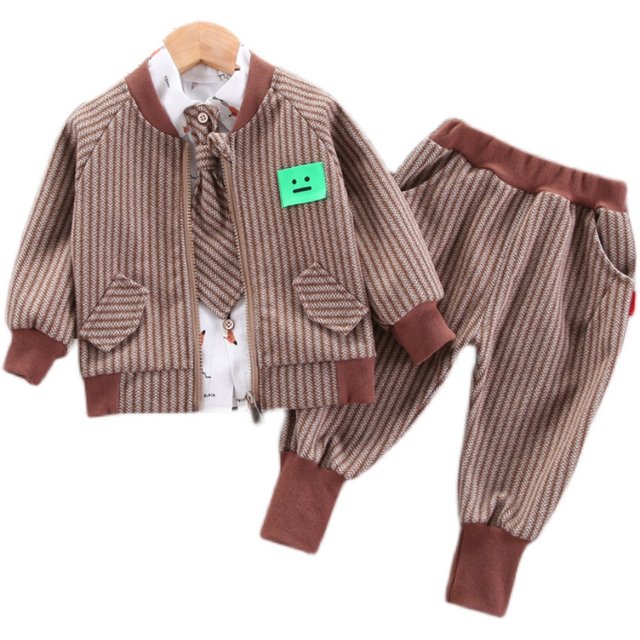 Baby boy autumn clothes 0-1-2-3 years old dress boy spring and autumn three-piece suit children's suit 2022 tide 5