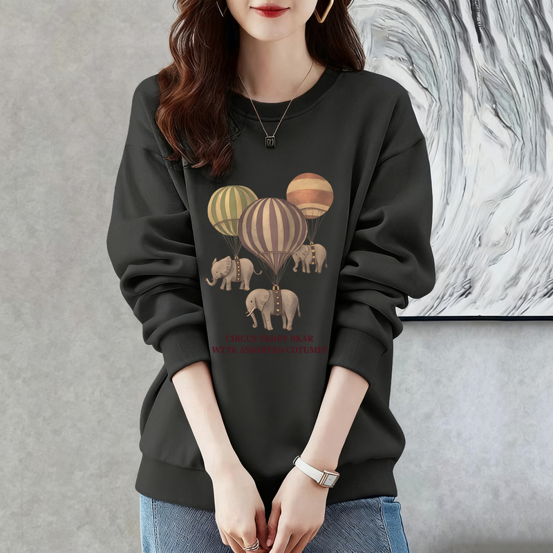 Round Neck Sweatshirt for Women, Plus Size, Autumn and Winter New Style, Stylish Letter Print, Loose Pullover, Casual Top for Plus-Size Women