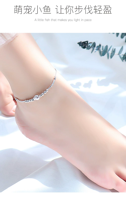 2019 new sterling bạc vòng chân nữ sinh nhật phiên bản Hàn Quốc cá tính đơn giản sinh viên Sen quà tặng sinh nhật thời trang tươi lắc chân nữ