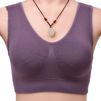 Middle-aged and elderly one elderly bra Middle-aged womens vest without steel ring sports cotton underwear bra thin