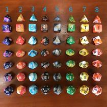 Amazon Hot Pin 7 Grain Loaded Bicolor Multi-faceted Dice 7 Pieces of sleeves] DND TRPG Ksuru Run the dice