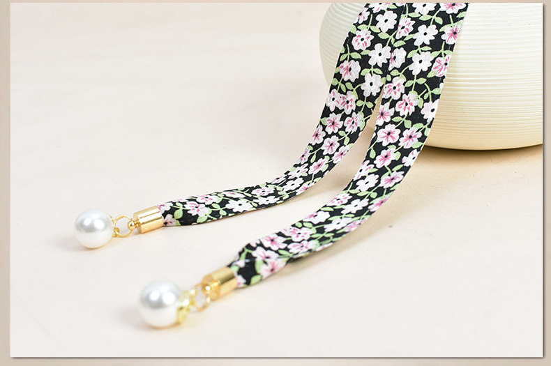 百搭女织带细腰带 窄款小碎花腰链配裙子打结长腰绳 珍珠装饰腰带详情20