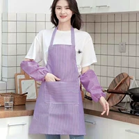 Комплект, фартук, сиреневые нарукавники