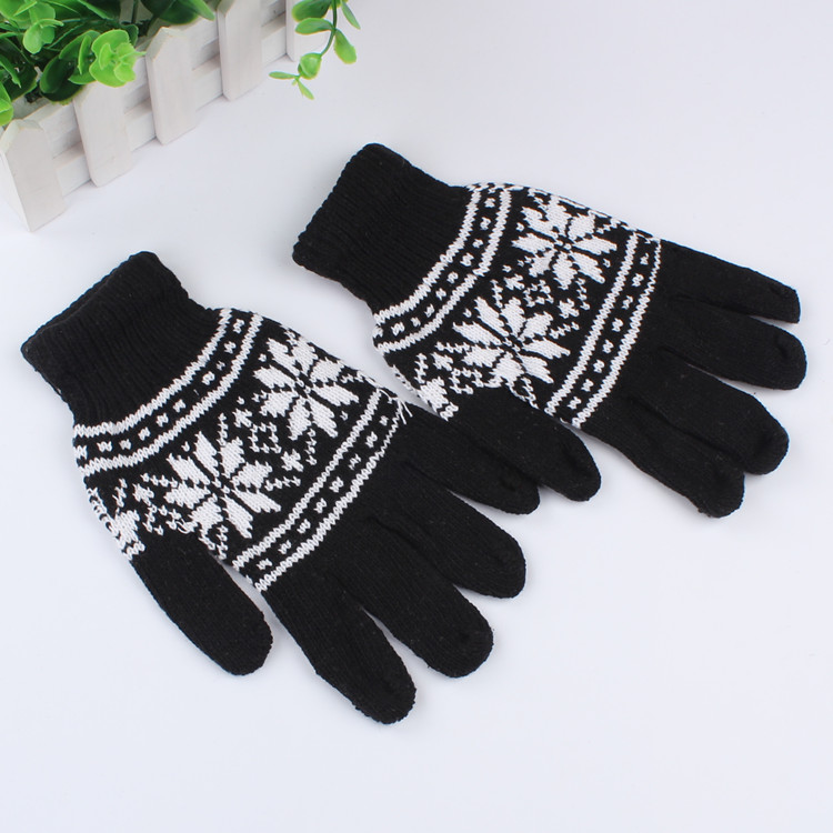S11 Winter Men's Women's Adult Gloves Korean Wool Jacquard Gloves Warm Riding Personality Thickened Gloves