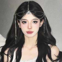 이국적인 스타일 이마 체인 눈썹 펜던트 엘프 이국적인 스타일 헤어 액세서리 고대 스타일 술 얼굴 커튼 웨딩 이마 체인 헤드 기어 체인