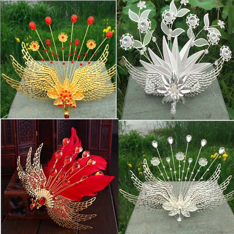 Chinese hanfu wig Tang dynasty princess empress fairy drama cosplay wig for women Tang imperial Phoenix crown ancient headdress ancient ornament Phoenix crown accessories film performance headdress
