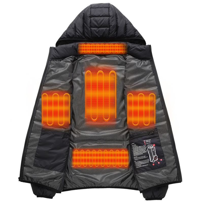 Lightweight, Non-Bulky Dual Temperature Control Heated Jacket, Dual-Switch Zone Heating Cotton Coat for Commuting, Cold-Proof Cotton Outerwear Lightweight, Non-Bulky Dual Temperature Control Heated Jacket, Dual-Switch Zone Heating Cotton Coat for Commuting, Cold-Proof Cotton Outerwear