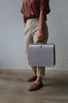 Horseman handmade × single shoulder handheld briefcase lawyer documents Dulles bag extremely brief black genuine leather custom-made