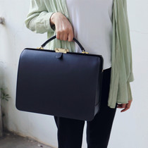 Monkey handmade×one-shoulder mini briefcase Dulles Dulles portable womens bag all black custom