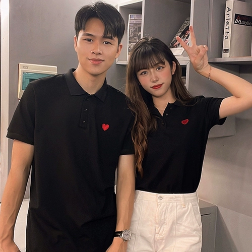 Парная одежда для влюбленных, весенняя летняя одежда, трендовая небольшая дизайнерская хлопковая брендовая футболка polo, короткий рукав, тренд сезона
