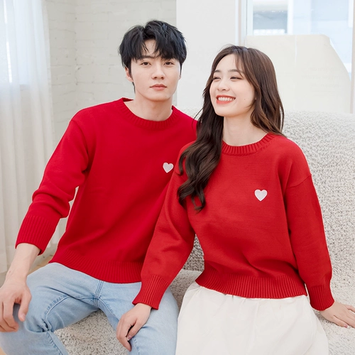 Осенняя демисезонная трендовая парная одежда для влюбленных, брендовый белый свитер