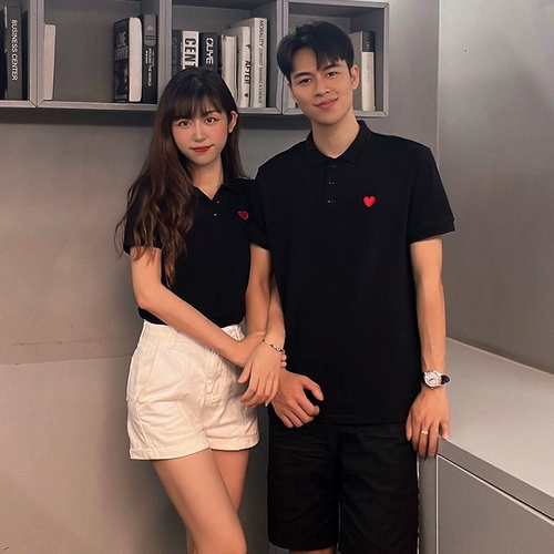 Парная одежда для влюбленных, весенняя летняя одежда, трендовая небольшая дизайнерская хлопковая брендовая футболка polo, короткий рукав, тренд сезона