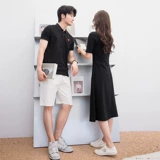 Парная одежда для влюбленных, трендовая летняя одежда, длинное платье, мини-юбка, футболка polo, хлопковая юбка, короткий рукав